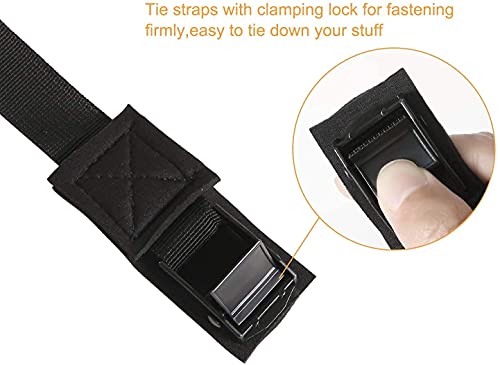 Moocy Lashing Strap 10 Ft X 1" Tie Down Straps Cargo Kayak Strap Thickened Sturdy Cam Lock Buckle (Black 2 Pack) #TOP3