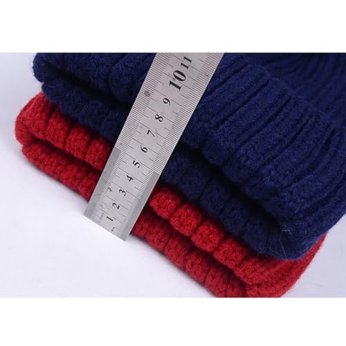 Women's Double Pom Pom Beanie Hat, Winter Warm Knit Faux Fur Bobble Hat Ski Snowboard Skull Cap4