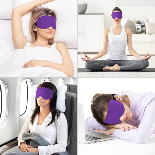 Miniatura 9 de Gritin 100 Anti-Luz Antifaz Para Dormir, Máscara Dormir Para Mujer Y Hombre, Sin Presión Ocular Para Durmientes De Lado - Con Correa Ajustable Y Tapones, Ultrasuave Y Cómodo Para Dormir, Viajar