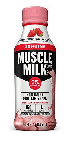 Muscle Milk Genuine Protein Shake, Strawberries 'N Crème, 25g Protein, 14 FL OZ