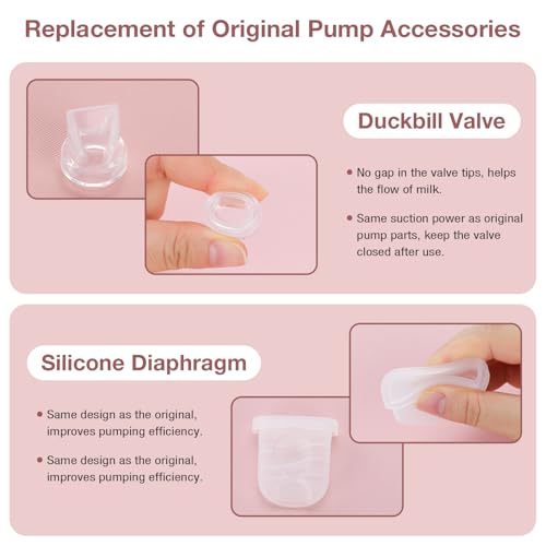 6 piezas válvula y diafragma de silicona para extractor de leche miniatura 5