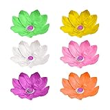  Mediawave Store - Farol flor de loto flotante 30 x 30 cm colores surtidos, faroles decorativos para piscinas Fontane Laghetti, velas flores flotantes, coloridas, atmósferas, 05237