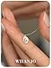 wiianjo Teardrop CZ 925 Silver Floating Pendant Necklace 16 Inch Invisible Chain Hypoallergenic Diamond Like Sparkle Daily & Valentine's Jewelry Gift for Women