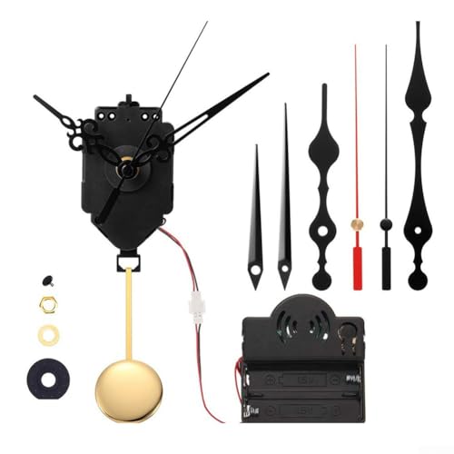 Kit de movimiento de reloj con oscilación por hora, péndulo, caja de música y opciones de puntero adecuado para relojes de cuarzo y madera