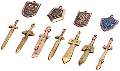 The Legend of Zelda Metal Shield & Sword Weapons Necklace Set of 11