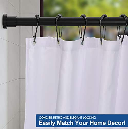 Eboatop Black Tension Shower Curtain Rod 27-42 Inches - Adjustable Non-Slip Spring Tension Curtain Rod For Bathroom, Window, Doorway, Closet, Matte Black #TOP2