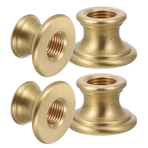 Alipis 4pcs Threaded Brass Lamp Connector for Table Lamp Rods Solid Brass Coupling with Polished Finish for Stable Heavy Shade Support