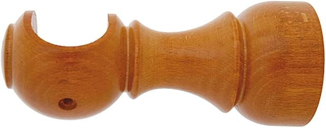 Riel Chyc 5430110 Smooth wood drapery bracket, teak,Brown, 28 x 128 mm