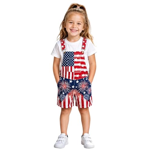 Shorts con tirantes para niñas transpirables con diseño de estrellas