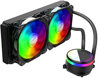 ALSEYE M240 Liquid CPU Cooler, ARGB AIO CPU Liquid Cooler with 240mm Radiator and Dual 120mm Max Series ARGB & PWM Fans (Black)