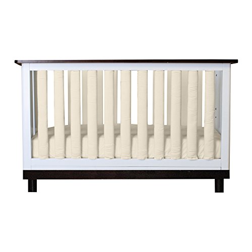 PURE SAFETY Vertical Crib Liners in 100% Certified Organic Ivory Cotton 2 Pack