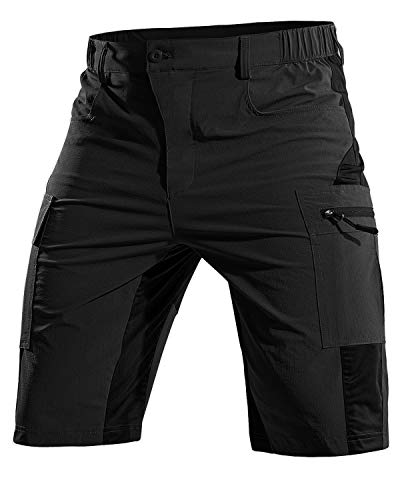 Cycorld MTB Hose Herren Kurz, Atmungsaktiv Mountainbike Hose Herren MTB Shorts Schnelltrocknende Fahrradhose Mountainbike Shorts Bike Shorts Radlerhose (Schwarz, XL)