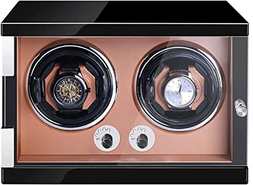 MKAK Caja de Relojes de Relojes automáticos, en Forma de Mujeres y Relojes for Hombres. C.A. Adaptador o batería alimentada con Motores silenciosos Pink Pink Cajas giratorias(2)