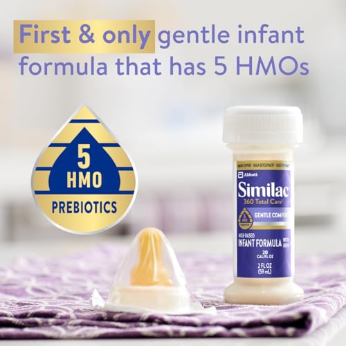 Image of Similac 360 Total Care Gentle Comfort Baby Formula, Easy-to-Digest Formula, Has 5 HMO Prebiotics, Ready-to-Feed Infant Formula, 2-fl-oz Bottle, Pack of 8