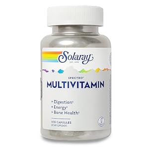 SOLARAY Spectro Multivitamin with Iron – Multi Vitamin with Calcium, Magnesium, Energizing Greens, Herbs & Digestive Enzymes – Digestion, Energy, and Bone Health Support – 16 Servings, 100 Capsules