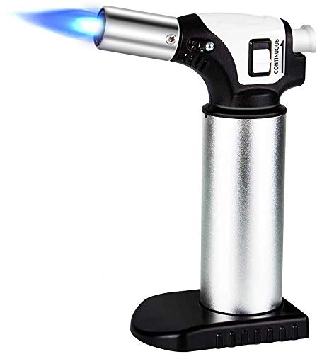 Kitchen Butane Torch Lighter,Blow Torch lighter,Cooking Refillable Culinary Torch Butane Lighter for Crème Brulee,Baking,BBQ-Safety Lock,Flame Lock-BUTANE NOT INCLUDED (Black)