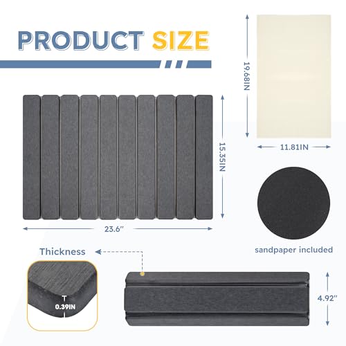 Osumlee Large Foldable Stone Bath Mat,Diatomaceous Earth with Non-Slip and Super Absorbent, Dry Mat with Quick Dry for Bathroom,Easy to Clean（23.6" Lx15.35 W,Dark Grey） — view 2