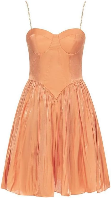 JSEIAJB Halter Silk Puffy Dress Sweet Dinner Party Birthday Dresses
