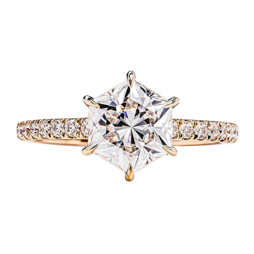 Wedding Band for Women 925 Sterling Silver Hexagon Wedding And Engagement Rings for Women