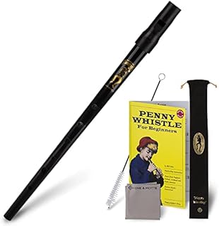 Tin Whistle Bundle - Penny Whistle - Tin Whistle Key D Clarke - Penny Whistle Key of D - Clarke Sweetone Tin Whistle D Key with Penny Whistle Pouch Tiny Cleaning Brush Book Cloth for Irish Tunes