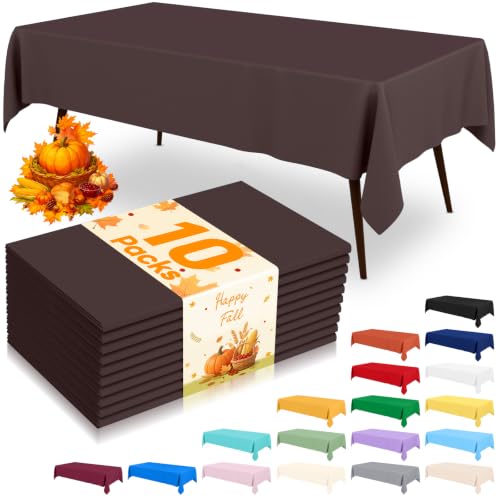 misaya 10 Packs Plastic Table Cloth Coffee Disposable Tablecloth