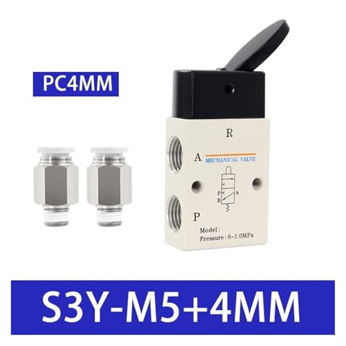 Vannes S3Y-M5 à bascule avec commutation pneumatique précise pour circuit 4mm - 3