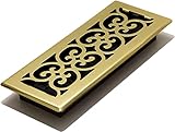 Decor Grates SPH412 Floor Register, 4x12, Polished Brass Finish