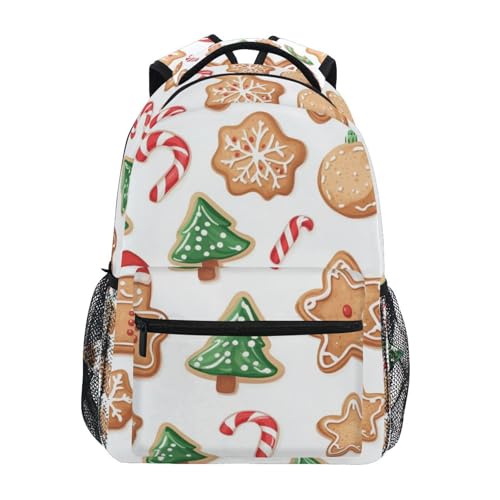 Christmas Tree Cookies (001) Laptop Backpack, Lightweight Multi Pockets Book Bag Daypack for Women Men Travel