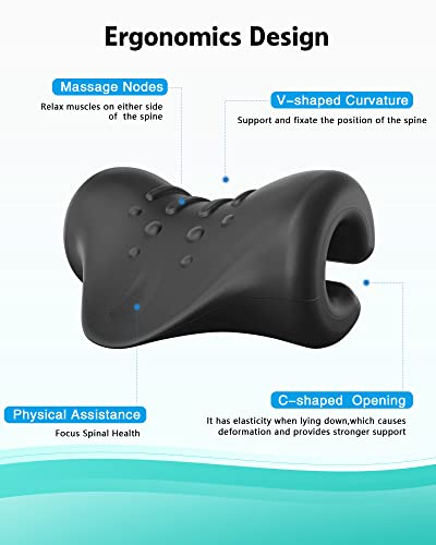 Neck And Shoulder Relaxer - Neck Stretcher Cervical Spine Traction Device To Relieve Neck And Shoulder Fatigue And Pain, Chiropractic Pillow For Relief Tmj Pain Headache Muscle Relax Spine (Black) #TOP3