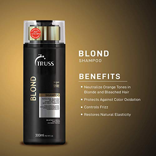 Truss Blond Shampoo - Violet Purple Shampoo For Blonde, Bleached & Gray Hair - Intensive Moisture, Toning Shampoo For Bleached, Highlighted Or Gray Hair - Controls Brassiness & Yellow Or Orange Tones #TOP4