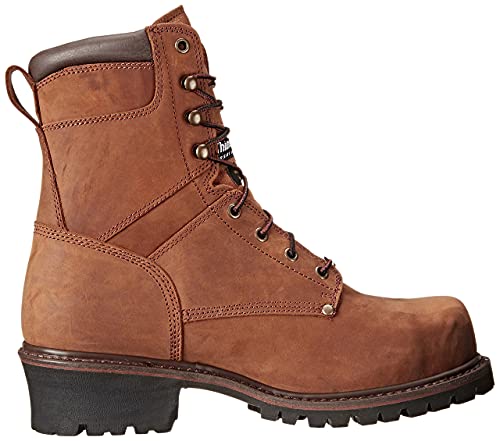 Ad Tec Men's 9" Certified Super Logger Work Boots Waterproof Crazy Horse Leather, Brown - Broad Steel Toe, Electrical Hazard Sole by Ad Tec - Used condition - Image 2