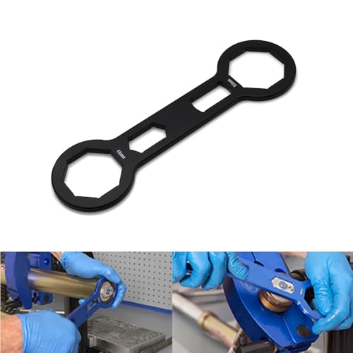 Image of Motorcycle Universal 46mm /50mm Fork Cap Wrench Shock Absorber Front Forks Removing Rebuild Tool for Yamaha Kawasaki Suzuki Honda (Black)
