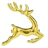 ZeeDix Set of 8 Gold Deer Christmas Napkin Rings for Dinning Table Setting- Rustic Dinner Tables Setting Decoration for Wedding Receptions, Christmas, Thanksgiving Holiday Party Dinner Parties