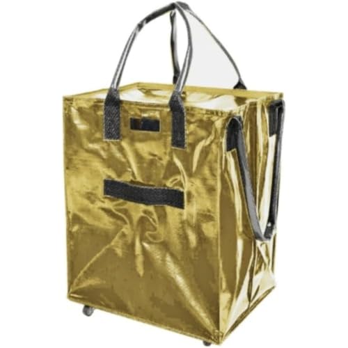 INECAR �ė��p�\�Ȏԗ֕t���V���b�s���O�J�[�g��e�ʃL���X�^�[�t���܂肽���݉\�y�ʂŏ�v�������o�b�O�G�R�o�b�O (40x50�iH�jx30CM,�N���X�}�X�S�[���h)