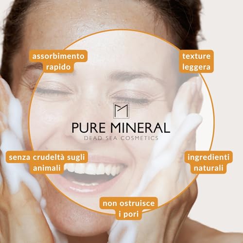 Pure Mineral - Detergente Schiumogeno Viso Anti-Stress - Minerali Del Mar Morto, Vitamina C, Pulizia Profonda, Tutti I Tipi Di Pelle - Senza Siliconi, Solfati, Parabeni - 220Ml - 6
