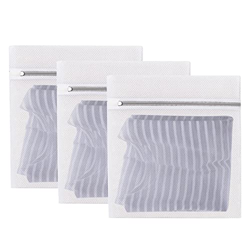 Mesh-Wäschebeutel, 3 STÜCKE Langlebige, wiederverwendbare Wäschebeutel für Feinwäsche mit Premium-Reißverschluss, 23,6 * 23,6-Zoll-Waschbeutel für Waschmaschinen Cover