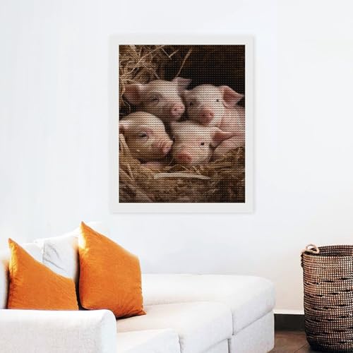 Peinture diamant de ferme 4 petits cochons pour reduire le stress - 6