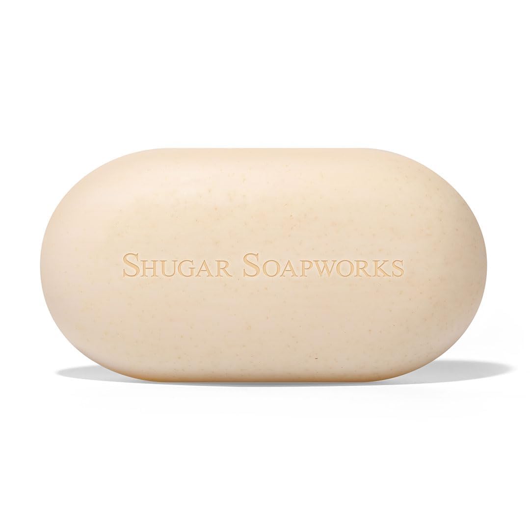 Shugar Soapworks Oatmeal Lemon Verbena 5 oz Beauty Bar Soap Plant-Based Vegan Formula Sulfate Paraben Free Gentle Exfoliating