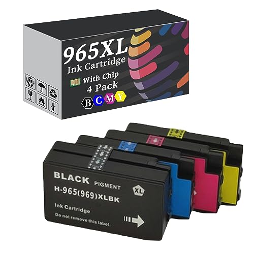 Compatible for Canon 965XL Ink Cartridge Replacement for OfficeJet Pro 9010 9012 9013 9014 9015 9016 9018 9019 9020 9022 9023 9025 9026 9027 9028 9029 All-in-One Pri 4 Pack