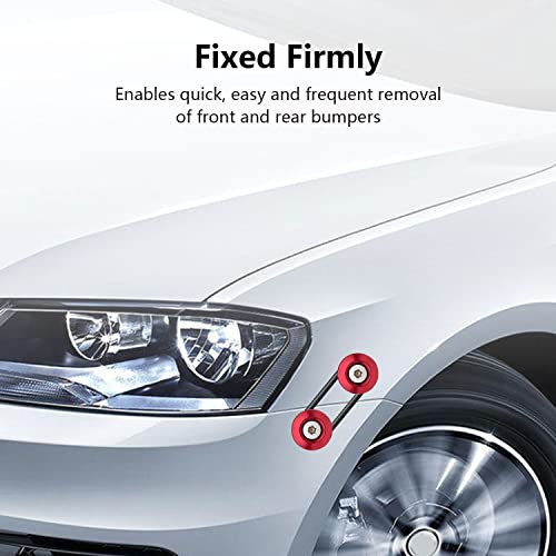Yonput Car Bumper Quick Release Kit, Aluminum Alloy Auto Quick Release Front Rear Bumper Fasteners, Trunk Fender Hatch Universal Double Spacer Bracket, 4 x Release Tabs 12 x O-Rings (Red)
