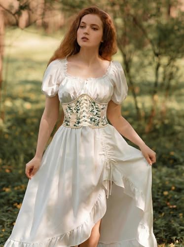 Image of Scarlet Darkness Corset Belt for Women Renaissance Lace up Corset Floral Wide Waist Belts
