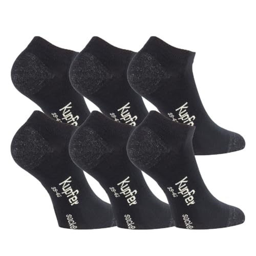 TippTexx 24 6 Paar softige Bambus Sneakersocken mit Kupferfaser (Geruchskiller) und Garantie, Ökotex, UNISEX (as3, numeric, numeric_43, numeric_46, regular, regular, Schwarz, 43-46)