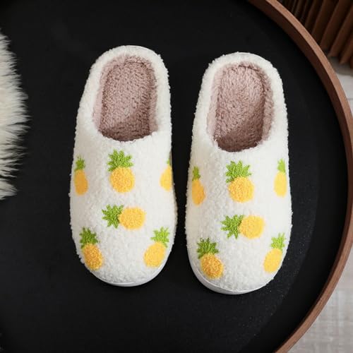 Image of Women's Men's Cute Fuzzy Heart Slippers Memory Foam Fluffy Couple Slippers Cozy House Indoor Outdoor Shoes