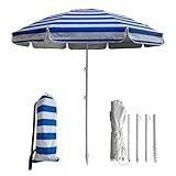 LOTTAFUN 6ft Beach Umbrella - Heavy Duty Wind Resistant UV 50+ Portable Sun...