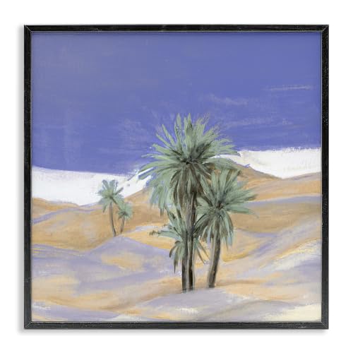 Desert Sand Palm Trees Blue Sky, 24 x 24 Inch Framed Giclée Print