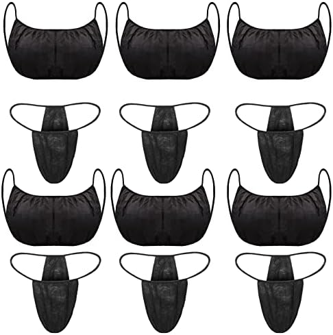 Yahenda Disposable Underwear and Panties for Women, Beauty Disposable Bra, Sunless Tanned Top, Black with Black Bow, 100 Piece Set