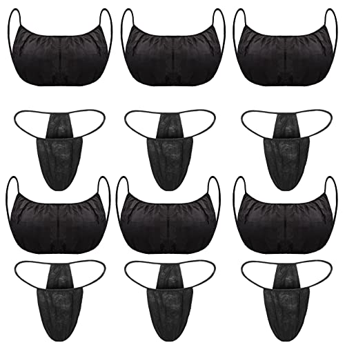 Ujuuu 20PCS Disposable Wrap with Spa Facial Headbands, 10 Non-Woven Bathrobe, 10 Elastic Head Wraps Skin Care Hair Band