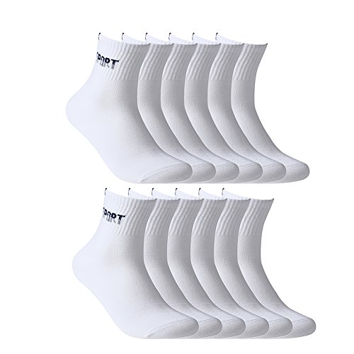 Mens Ankle Cotton Socks Seamless Crew Socks 6/12Pack
