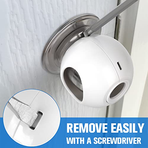 Door Knob Child Proof Universal Size 2.7" Diameter Baby Door Knob Safety Cover For Kids Easy Grip Baby Proof Door Knob Covers Hard For Toddlers To Open Child Safety Door Knob Covers (4 Pack) #TOP4