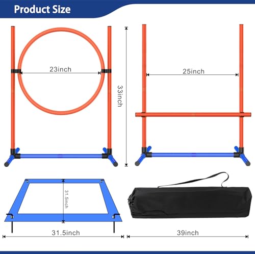 image for AHAILUOO Dog Agility Training Equipment, Dog Obstacle Course Training 